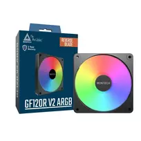 argb fan 120 mm - Montech GF120R V2 ARGB PWM 120mm Black (juodas) - 2 nuotrauka