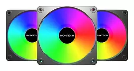 fan argb 3 - Montech GF120 V2 ARGB PWM 120mm Black 3 vnt. - 3 nuotrauka