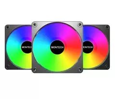 fan argb 3 - Montech GF120 V2 ARGB PWM 120mm Black 3 vnt. - 5 nuotrauka