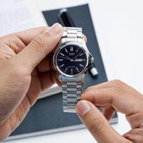 casio laikrodziai vyrams - Casio DATE Juoda Sidabras (Black Silver) - 6 nuotrauka