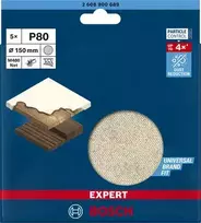 80 slifavimo padas - Šlifavimo tinklelis Bosch Expert M480, 80, 15 cm x 15 cm, 5 vnt. - 5 nuotrauka