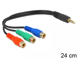 3.5 mm female rca - Delock Cable RCA x3 to Stereo plug 0.24m - 2 nuotrauka