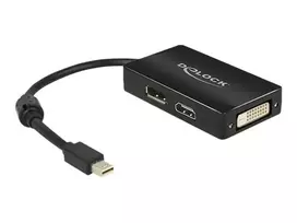 displayport to dvi - Delock DisplayPort Mini To DP/HDMI/DVI Adapter Black - 2 nuotrauka