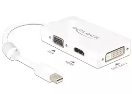 mini displayport to hdmi male - Delock mini DisplayPort 1.1 male to VGA / HDMI / DVI female White - 2 nuotrauka