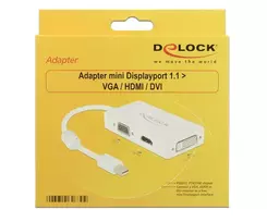mini displayport to hdmi male - Delock mini DisplayPort 1.1 male to VGA / HDMI / DVI female White - 3 nuotrauka
