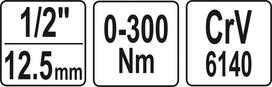 dinamometrinis raktas - Yato YT-07641 Dinamometrinis raktas 1/2", 0-300 Nm - 2 nuotrauka