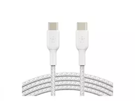 usb c pakrovejas - Belkin Boost Braided USB Type-C To USB Type-C Cable 1m White - 3 nuotrauka