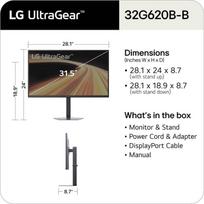 led monitorius - LG UltraGear 32G620B-B 31.5", QHD, IPS, 200Hz - 8 nuotrauka