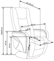 fotelis reglaineris - Fotelis Halmar Pulsar 2 Grey, 68x85x106 cm - 2 nuotrauka