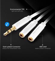 aux laidas - Stereo Splitter 3.5mm Male to 2x 3.5mm Female 0.3m Vention BBSBY Black - 10 nuotrauka