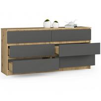 komoda 160 - Komoda Akord K160, ąžuolo/pilka, 40 cm x 160 cm x 77 cm - 4 nuotrauka