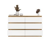 komodos - Komoda Malwa M6, balta/artisan oak, 120 cm x 30 cm x 72 cm - 3 nuotrauka