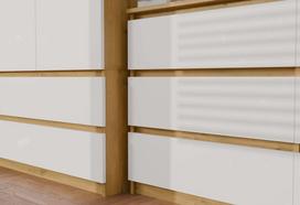 komodos - Komoda Malwa M6, balta/artisan oak, 120 cm x 30 cm x 72 cm - 4 nuotrauka