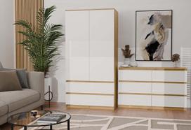 komodos - Komoda Malwa M6, balta/artisan oak, 120 cm x 30 cm x 72 cm - 6 nuotrauka