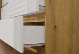 komodos - Komoda Malwa M6, balta/artisan oak, 120 cm x 30 cm x 72 cm - 7 nuotrauka