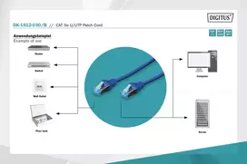 pvc tinklai - Digitus CAT 5e UTP Patch Cable Blue 3m - 4 nuotrauka