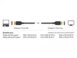 displayport cable 5m - DELOCK DisplayPort cable 8K 60 Hz 5 m DP 8K certified - 4 nuotrauka