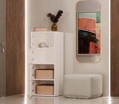 komoda 50 cm - Komoda Top E Shop ALMA su 4 durelėmis ir 4 lentynomis, balta (White) - 3 nuotrauka