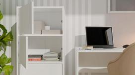 komoda 50 cm - Komoda Top E Shop ALMA su 4 durelėmis ir 4 lentynomis, balta (White) - 4 nuotrauka