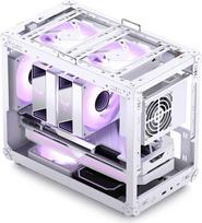 micro atx korpusas - Jonsbo C6 MAX Mini Micro-ATX korpusas Grūdintas stiklas - Baltas (White) - 3 nuotrauka