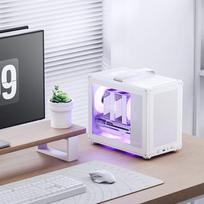 micro atx korpusas - Jonsbo C6 MAX Mini Micro-ATX korpusas Grūdintas stiklas - Baltas (White) - 5 nuotrauka