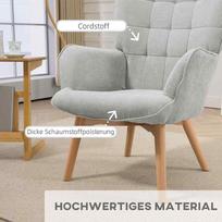 sofa lova - Fotelis HOMCOM Viengulė Sofa-Lova, Pilka (Grey) - 7 nuotrauka