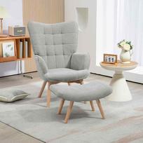 sofa lova - Fotelis HOMCOM Viengulė Sofa-Lova, Pilka (Grey) - 9 nuotrauka