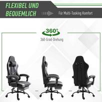 zaidimu kede su koju atrama - Vinsetto žaidimų kėdė, Juoda/Pilka (Black/Grey) - 6 nuotrauka