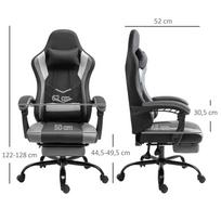 zaidimu kede su koju atrama - Vinsetto žaidimų kėdė, Juoda/Pilka (Black/Grey) - 8 nuotrauka