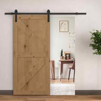 begeliai stumdomoms durims - HOMCOM Stumdomų durų furnitūros komplektas 183 cm, tamsiai rudas (Dark Brown) - 9 nuotrauka