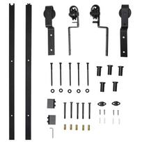 stumdomos durys - HOMCOM Stumdomųjų durų sistema, juoda (Black) - 2 nuotrauka