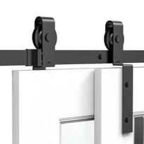 stumdomos durys - HOMCOM Stumdomųjų durų sistema, juoda (Black) - 3 nuotrauka