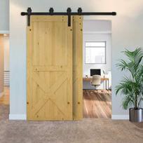 stumdomos durys - HOMCOM Stumdomųjų durų sistema, juoda (Black) - 6 nuotrauka
