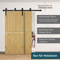 stumdomos durys - HOMCOM Stumdomųjų durų sistema, juoda (Black) - 7 nuotrauka