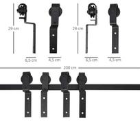stumdomos durys - HOMCOM Stumdomųjų durų sistema, juoda (Black) - 8 nuotrauka