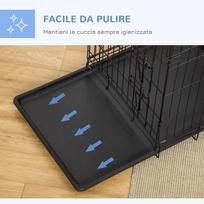 voljeras - Pawhut Metalinis sulankstomas šuns narvas 76x46x52 cm, Juodas (Black) - 4 nuotrauka