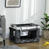 voljeras - Pawhut Šunų vežimėlis, sulankstomas, su nuimamu krepšiu, 81 x 58 x 97,5 cm, Juodas/Pilkas/Baltas (Black/Grey/White) - 3 nuotrauka