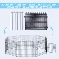 voljeras sunims - Pawhut Metalinė sulankstoma tvorelė augintiniams, šuniukų aptvaras 71x61 cm, Juodas (Black) - 3 nuotrauka