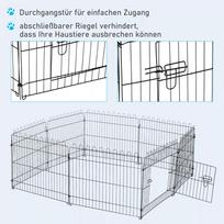 voljeras sunims - Pawhut Metalinė sulankstoma tvorelė augintiniams, šuniukų aptvaras 71x61 cm, Juodas (Black) - 4 nuotrauka