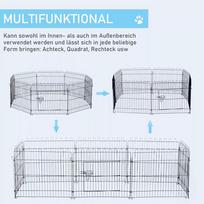 voljeras sunims - Pawhut Metalinė sulankstoma tvorelė augintiniams, šuniukų aptvaras 71x61 cm, Juodas (Black) - 6 nuotrauka