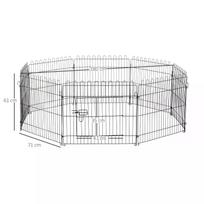 voljeras sunims - Pawhut Metalinė sulankstoma tvorelė augintiniams, šuniukų aptvaras 71x61 cm, Juodas (Black) - 7 nuotrauka