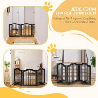 voljeras - Pawhut Medinė barjerinė tvorelė, apsauginiai varteliai augintiniams 154,5x29,5x61cm - 3 nuotrauka