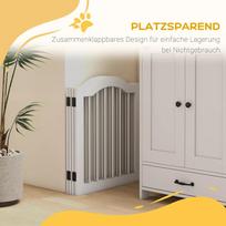 sunu varteliais - PawHut 4 dalių užtvara šunims, balta (White) - 6 nuotrauka