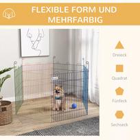 voljeras - PawHut Šuniukų aptvaras, 6 dalių, 60 cm, metalinis, spalvotas - 6 nuotrauka