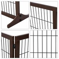 voljeras - Pawhut Laisvai pastatoma medinė tvorėlė augintiniams, 185 x 36 x 71 cm, Ruda (Brown) - 3 nuotrauka
