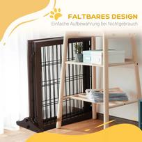 voljeras - Pawhut Laisvai pastatoma medinė tvorėlė augintiniams, 185 x 36 x 71 cm, Ruda (Brown) - 6 nuotrauka
