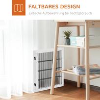 voljeras - Pawhut Medinė barjerinė tvorelė augintiniams - Balta (White) 185 x 36 x 71 cm - 6 nuotrauka