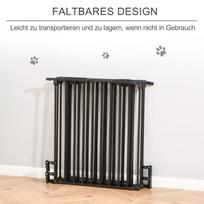 voljeras - PawHut 2 in 1 šuniukų bėgimo aikštelė 5-TLG, sulankstomas aptvaras šunims su durimis, juodas (Black) - 6 nuotrauka