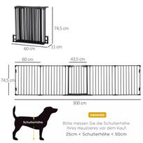 voljeras - PawHut 2 in 1 šuniukų bėgimo aikštelė 5-TLG, sulankstomas aptvaras šunims su durimis, juodas (Black) - 8 nuotrauka