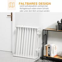 voljeras - Pawhut Metalinė sulankstoma tvorelė su durelėmis augintiniams, 8 skydai, 60x76 cm, balta (White) - 5 nuotrauka